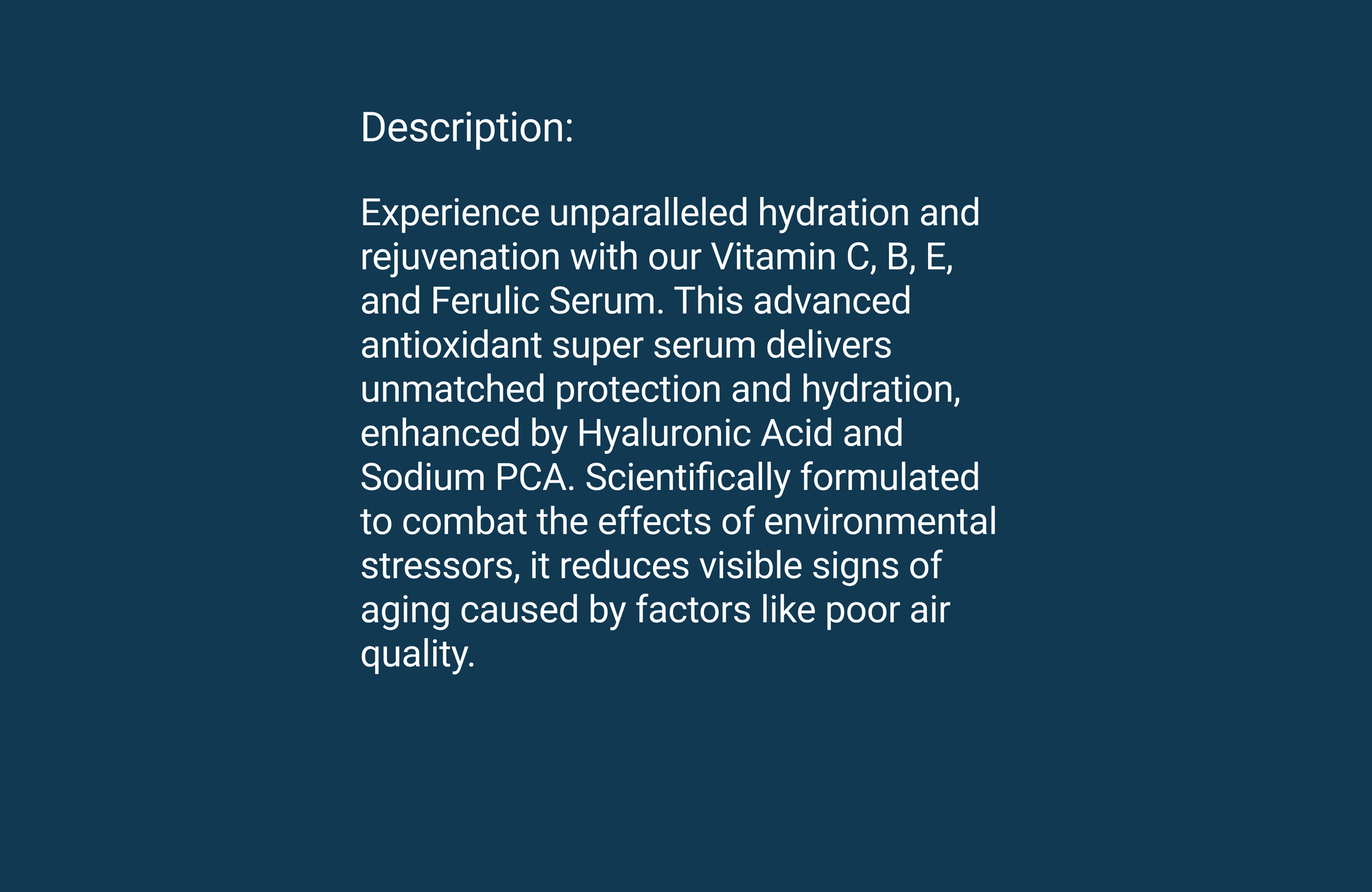 Product description for Brightening Serum.