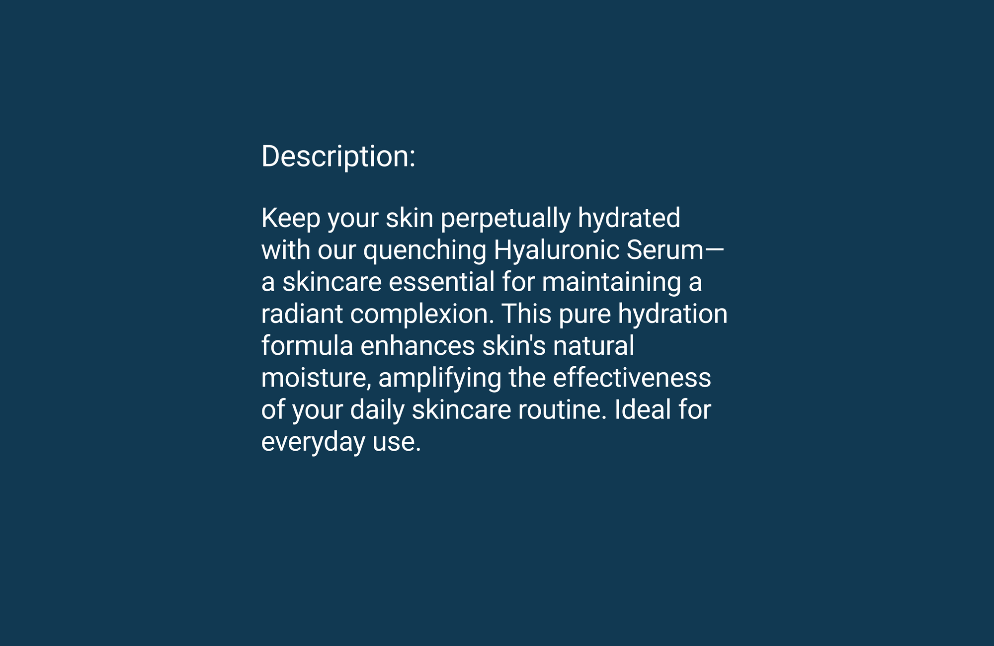 Product description for Glow & Hydrate.