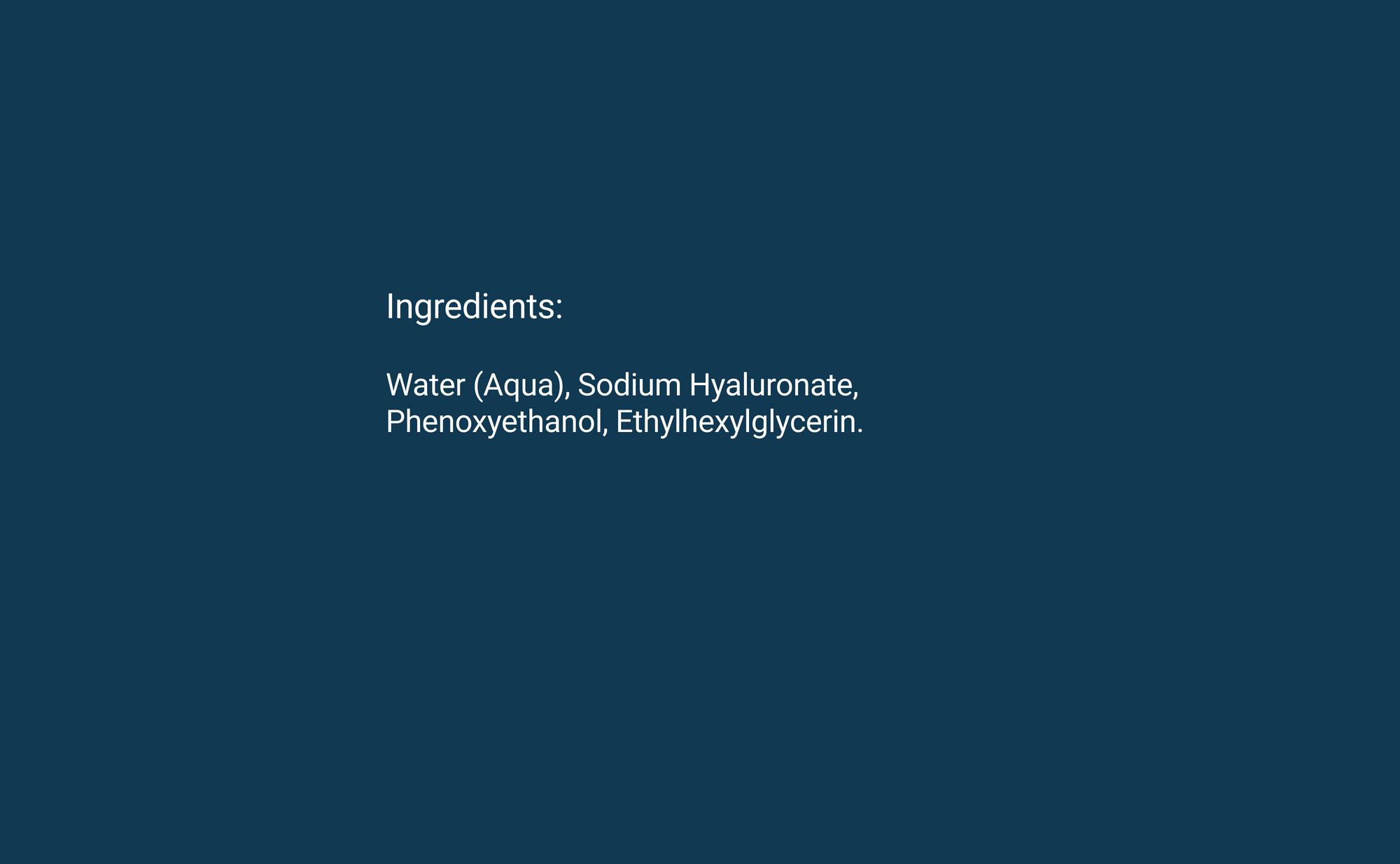 Ingredients list for UltraRenew AHA
