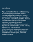 Ingredients list for O3 Body Toning.