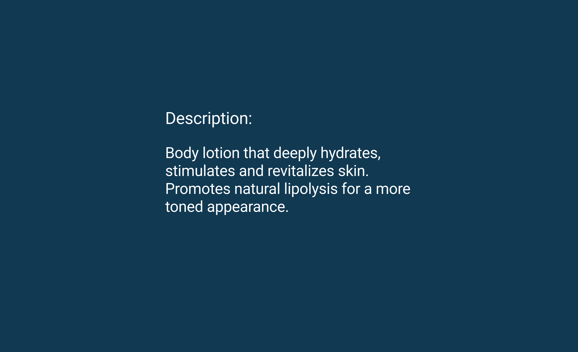 Product description for O3 Body Toning.