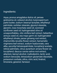 Ingredients list for O3 Evening Reset.