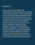 Ingredients list for O3 Face Cleanser.