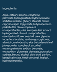 Ingredients list for O3 Hand Renewal.