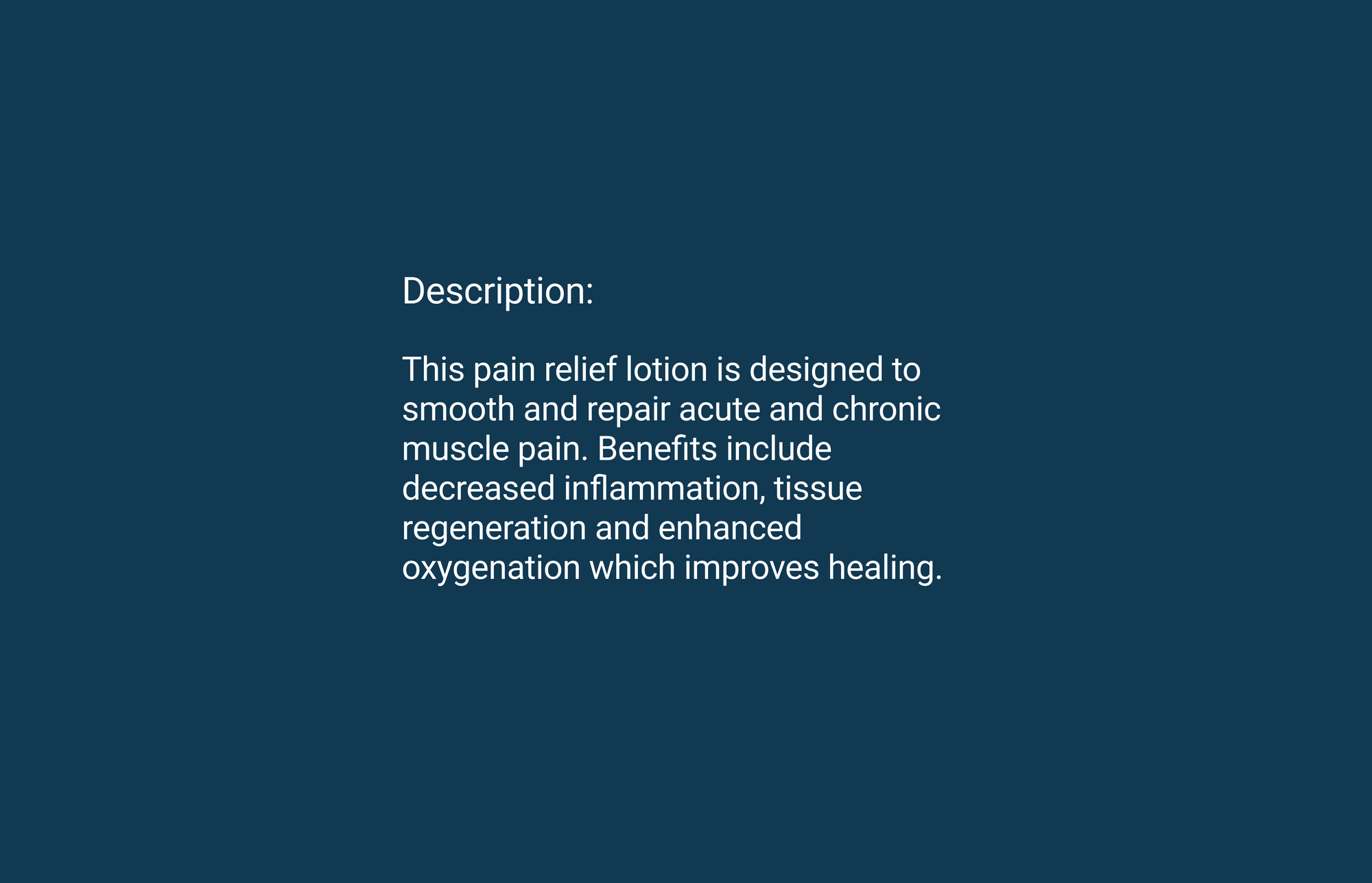 Product description for O3 Pain Relief.