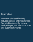 Product description for O3 Soothing Oil.