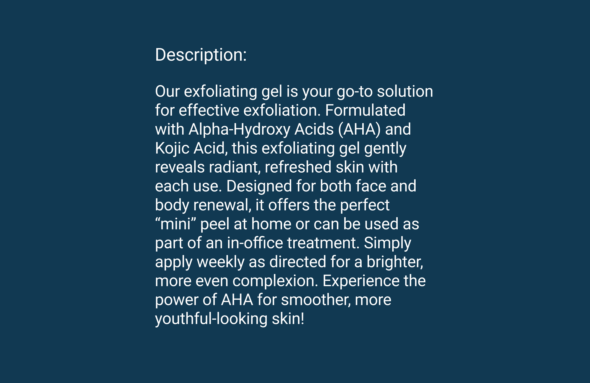 Product description for UltraRenew AHA.